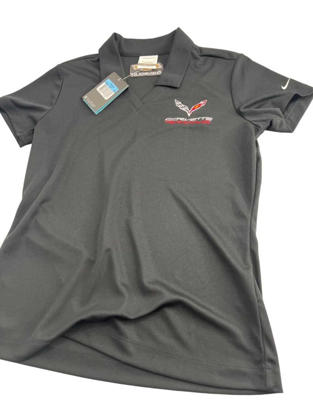 Chevy Corvette Nike Golf Polo Performance Shirt Women's Medium M  V Neck Dri Fit